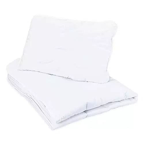 Kinderdecke Baby Bettdecke Kinderbettdecke 100x135 cm - Baby Decke und Kissen 40x60 cm Kinder bettdecken Set Steppdecke Bettzeug Mikrofaser Weiß