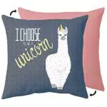 Kissen Lama - I Choose to be a Unicorn, Vorderseite mit Motiv