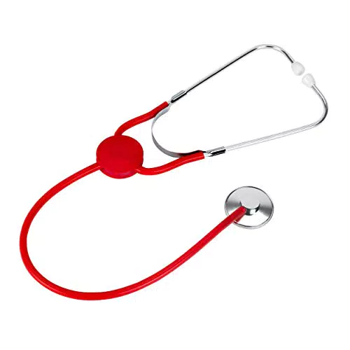 Klein Theo 4608 Metall Stethoskop I Hochwertiges Abhörgerät für Kinder I Verstärkt Herz- und Atemgeräusche I Maße: 63 cm x 16 cm x 2 cm I Spielzeug für Kinder ab 5 Jahren