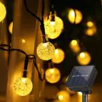 KLGFI Solar Lichterkette Aussen Warmweiss, 50 LED Lichterkette Balkon Solar