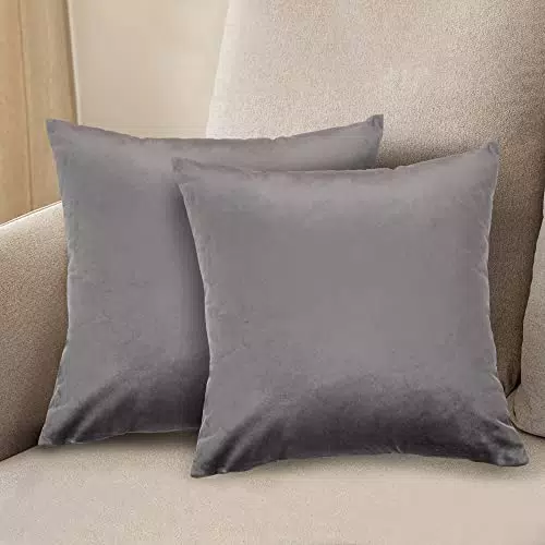 Komfortec 2er Set Samt Kissenbezüge 40x40 cm, Zierkissenhülle