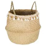 Korb - Stock und Pompons - Sand beige - Atmosphera créateur d'intérieur