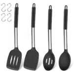 Küchenhelfer Set, Joyfair 4 Stück Silikon Pfannenwender und Kochlöffel Set