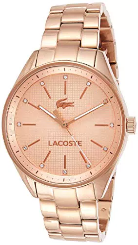 Lacoste Analog Quarzuhr für Damen mit Roségoldfarbenes Edelstahlarmband - 2000899