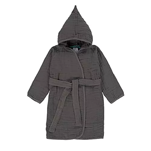 LÄSSIG Kinder Bademantel Baumwolle/Muslin Bathrobe anthracite 12 - 18 Monate