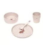 LÄSSIG Kindergeschirr Set ohne Melamin, BPA-frei, für Spülmaschine und Mikrowelle/Dish Set Little Forest Rabbit