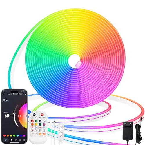 Lamomo Neon LED Strip 5m RGB, IP65 Waterproof Flexible Bluetooth Compatible
