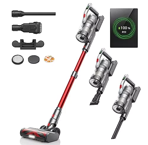 Laresar Akku Staubsauger, 38Kpa/55Min/450W Staubsauger Kabellos mit Duftkarte