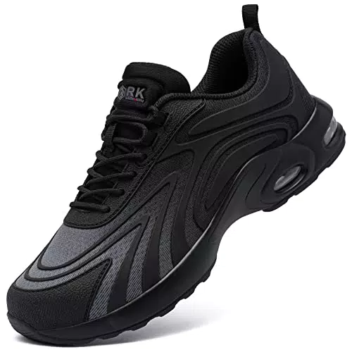 LARNMERN Arbeitsschuhe Herren Sicherheitsschuhe Leicht Schutzschuhe Sportlich Komfort Arbeit Stahlkappenschuhe Luftkissen Bequem Mode Atmungsaktive rutschfest