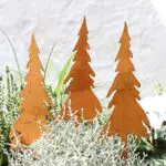 LB H&F 3er Set Tannenbaum Lilienburg Baum Weihnachtsdeko Bäume Roststecker Weihnachtsbaum Rost Metall wetterfest