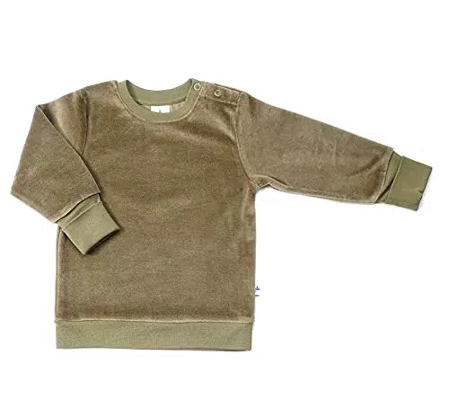 Leela Cotton Baby Kinder Nicky Sweatshirt Bio-Baumwolle 6 Farben Wählbar Jungen Mädchen Langarmshirt T-Shirt Gr. 62/68 bis 116
