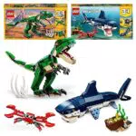 LEGO 31058 Creator Dinosaurier Spielzeug, 3in1 Modell mit T-Rex & 31088 Creator Bewohner der Tiefsee