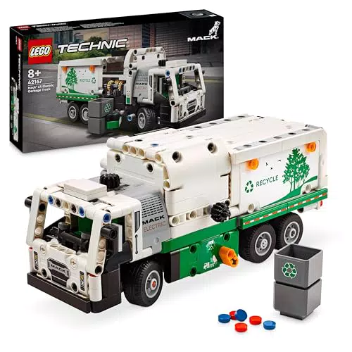 LEGO Technic Mack LR Electric Müllwagen, Müllauto-Modell für Recycling-Rollenspiele
