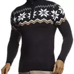 Leif Nelson Herren-Winterpullover Strick-Hoodie mit Kapuze Moderner Wollpullover Das Beste in Kleidung Männer LN20758 Größe XXL Blau