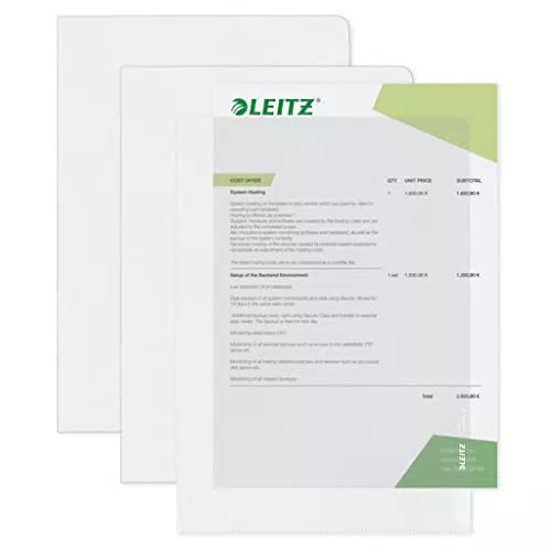 Leitz Hetzel Sichthüllen, 100 Stück, A4 Format, Farblos