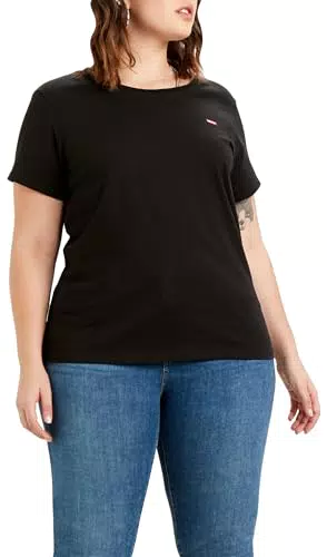 Levi's Damen Plus Size The Perfect Tee T-Shirt, Mineral Black