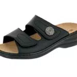 Lico Bioline Wellness Damen Flache Hausschuhe, Schwarz