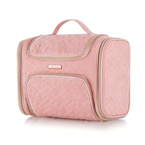 Lizzton Kulturtasche Damen zum Aufhängen, Groß 7 Fächer Kulturbeutel Waschtasche für Reise