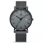 LN LENQIN Uhren Herren Edelstahl Herren Uhr 30M wasserdichte Analoge Quarz Uhren Herren Armbanduhren mit Datum Mode Freizeit Uhren für Männer