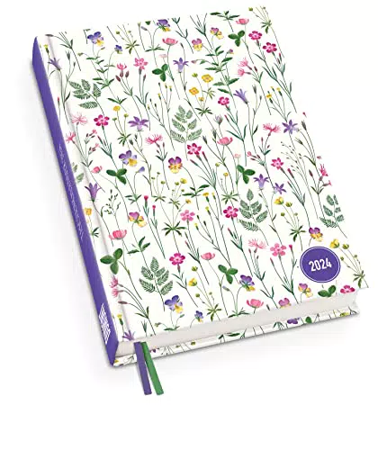 Lovely Flowers Taschenkalender 2024 - Blumen-Design - Terminplaner mit Wochenkalendarium - Format 11