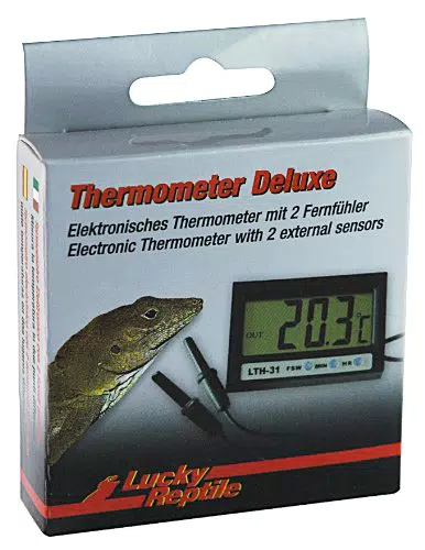 Lucky Reptile Thermometer Deluxe, Elektronisches Thermometer mit 2 Fernfühlern