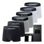 MA-GON Boxershorts Herren aus Baumwolle 6 er Pack Männer Unterhosen breiter Hosenbund weich und ohne Einschneiden Gr. L 2X Schwarz + 2X Grau + 2X Weiß
