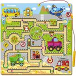 Quokka Magnet Kinderspielzeug für 23-Jährige - VER.2 VERBESSERT - Montessori Labyrinth-Einhorn Reisespiele ab 3-5 Jahren Holz Lernspiele ab 3 Jahre für Autofahrt - Spiele ab 2 3 4 Jahre