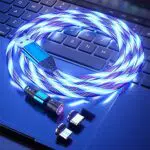 Magnetisches Ladekabel 1M/2M 360° und 180° Drehung 3A Schnellladen Magnet USB kabel 2-in-1 LED-Licht Magnetkabel für Android Micro USB Type C Smartphone Tablette