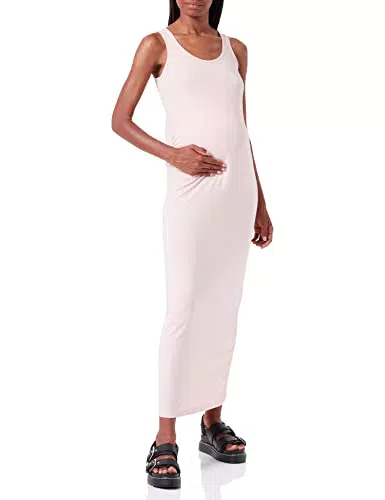 MAMALICIOUS Damen Mlemma S/L Maxi Dress Plain A., Peachskin
