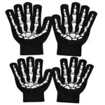 MELOP Handschuhe Totenkopf Knochen gemustert für Kostüm Halloween Winter Gestrickte warme Handschuhe im Freien Fahrradhandschuhe