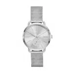 Michael Kors Damenuhr Portia, Zweizeiger Uhrwerk, 36mm Silbernes Edelstahlgehäuse mit Edelstahlarmband