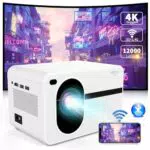 Mini Beamer mit WiFi und Bluetooth Outdoor Indoor Beamer Native Full HD 1080P 4K Heimkino 12000 Lumens Kompatibel mit iOS