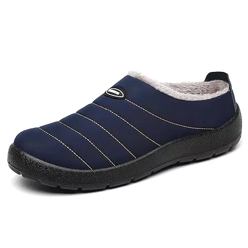 Mishansha Hausschuhe Damen Winter Pantoffeln Frauen Warme Bequem Slippers Outdoor Plüsch Gefüttert Slip On Schuhe Blau