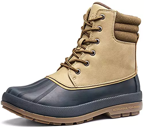 Mishansha Winterstiefel Herren Winterschuhe Warme Gefüttert Schneestiefel Männer Outdoor Herrenstiefel Wasserdicht Rutschfest Stiefel Hellbraun Gr.45