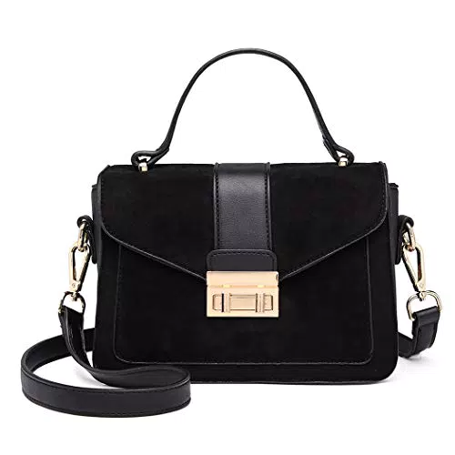 Miss Lulu Handtasche Klein Henkeltasche Damen Elegante Schultertasche Suede Shopper