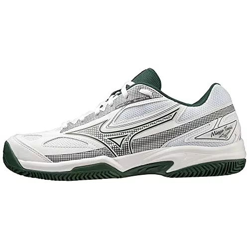 Mizuno Unisex Break Shot 4 CC Tennisschuh, White/Pineneedle/Papyrus