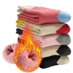 MOSOTECH Thermosocken Damen, Dicke Warme Wintersocken Bunte StrickSocken Geschenke Socken für Damen 5 Paar - Tägliche Abnutzung/Gemütlich Atmungsaktiv