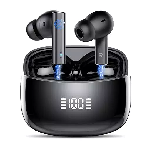 MPWHYL aktives Noise-Cancelling Kopfhörer, In Ear Kopfhörer Bluetooth mit LED-Anzeige