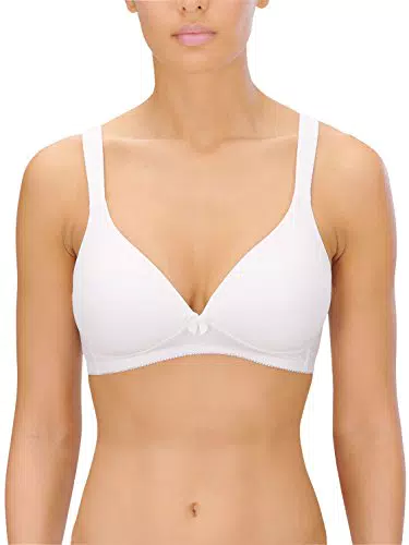 Naturana BH Damen ohne Bügel I 100% Gepolsterte Träger I BH ohne Bügel mit nahtlosen Cups I Damen BH mit Unterbrustband 100 Weiss A