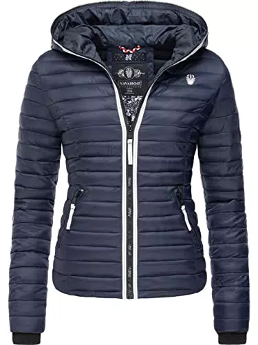Navahoo Damen Übergangsjacke leichte Steppjacke kurz mit Kapuze Kimuk Prc Rusty Cinnamon Gr