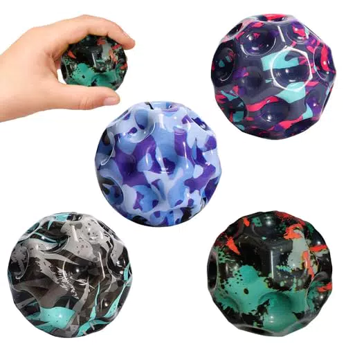 NAVESO 4PCS Astro Jump Ball, Moon Ball, Spaceballs, Bounce Ball