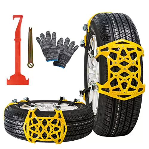 Ninonly Auto SchneeKetten 7 Stück Universal Schneeketten für Auto Winter Universal SchneeKetten für Notfälle