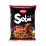 Nissin Soba Bag Chili, 9er Pack, Wok Style Instant-Nudeln japanischer Art