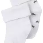 Noppies Unisex Baby U 2-pck Levi Stars Socken, Weiß