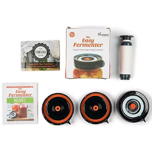 Nourished Essentials The Easy Fermenter Fermentation Lids Airlock Gärdeckel für Weithals-Einmachgläser