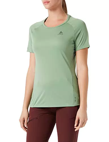 Odlo Damen Kurzarm Laufshirt ESSENTIALS CHILL-TEC, loden frost