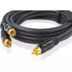 Oehlbach BOOOM 200 - Subwoofer Y-Cinch-Kabel - Druckvolle Basswiedergabe & effektive Schirmung - 2 m - anthrazit
