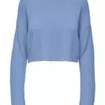 ONLY Damen Cropped Rippstrick Pullover, Kurzer Langarm Sweater