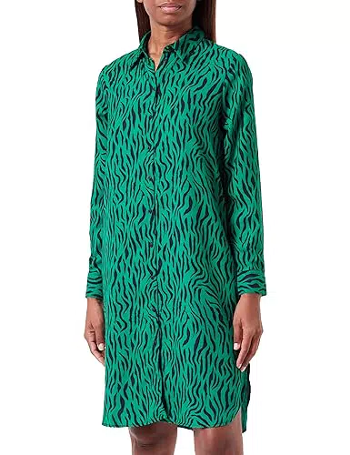 ONLY Damen Onltiana L/S Shirt Dress Wvn, Lush Meadow/Aop:animal