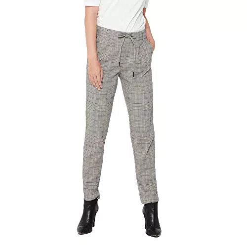 ONLY Damen Stoffhose Poptrash Easy Think Check 15182364 Black/Dark Grey XS/32
